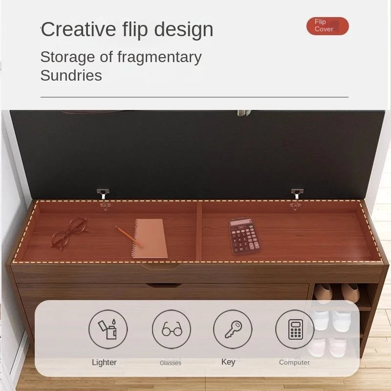 Nouveau design de petit banc à chaussures en cuir souple avec coussin de siège et siège de rangement rembourré