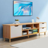 TV Stand With 3 Drawer Modern Strong Load-bearing TV Console Table Large Storage Capacity Television Stand With Solid Wooden Leg