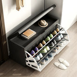 Nouveau design de petit banc à chaussures en cuir souple avec coussin de siège et siège de rangement rembourré