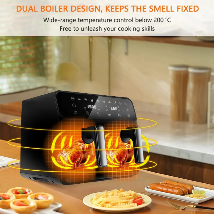 🍽️Airfryer Friteuse à Air Double Compartiment Ninja – Cuisson Polyvalente et Intelligente ⚡