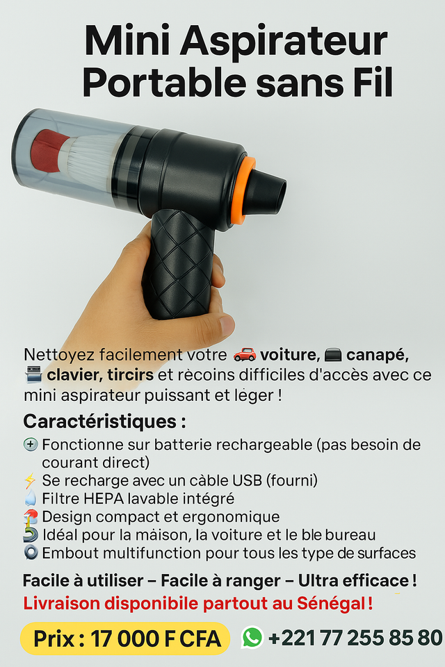 "Ta voiture et ta maison vont briller ! Mini aspirateur ultra pratique ! ✨🏠🚙"